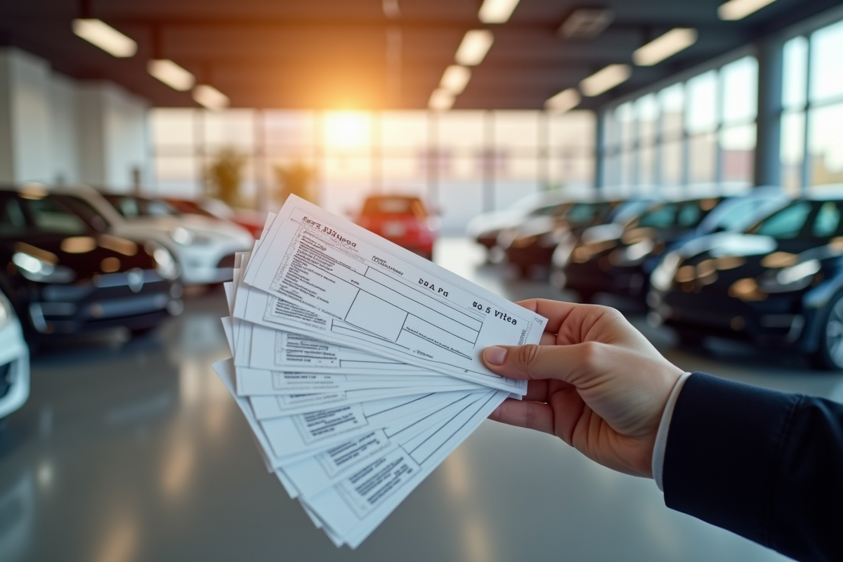 Main tenant des certificats Tesla avec show-room électrique