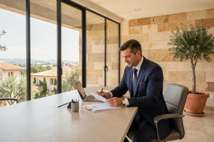 Conseiller en placement en Provence-Alpes-Côte d'Azur devant un panorama méditerranéen