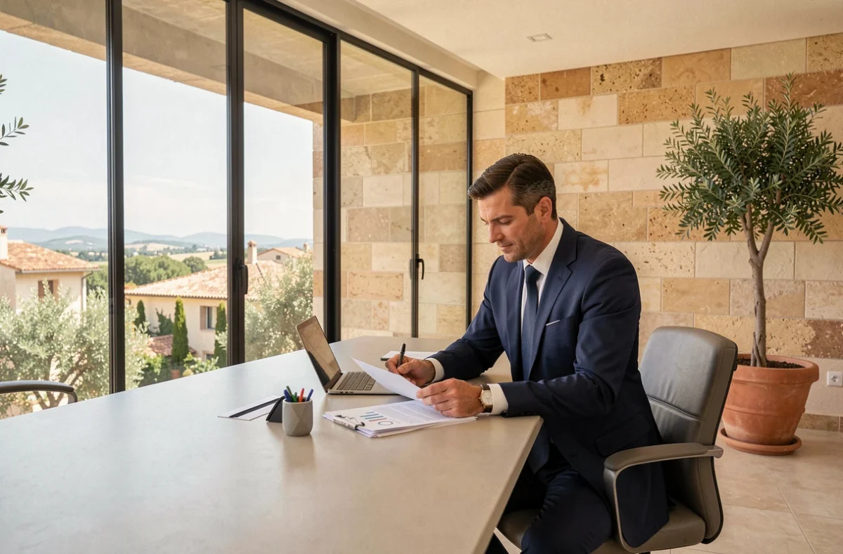 Conseiller en placement en Provence-Alpes-Côte d'Azur devant un panorama méditerranéen