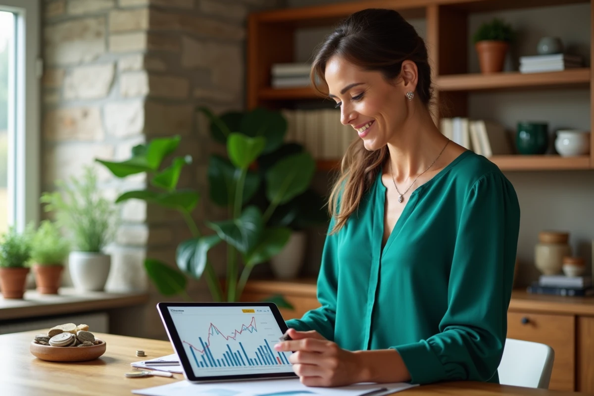 Femme vérifiant son plan d