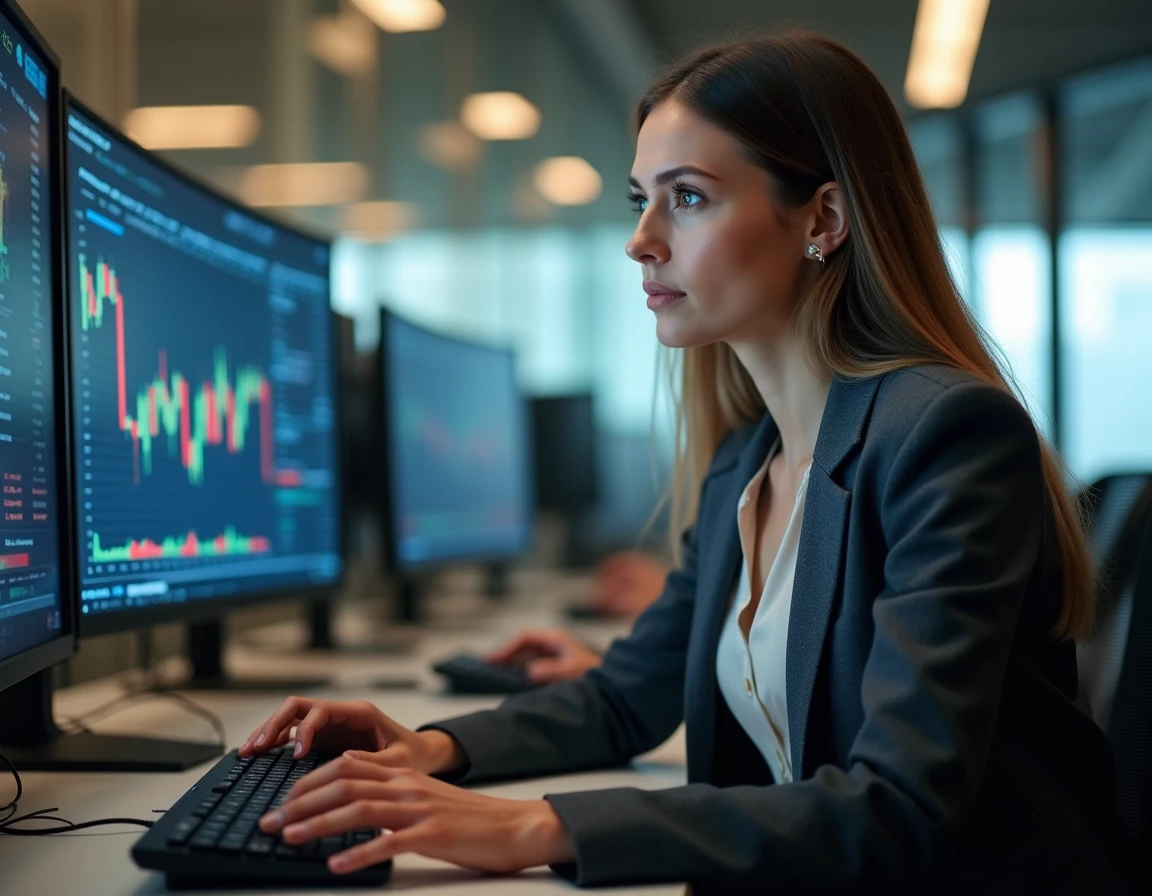 Gestionnaire de portefeuille analysant l'évolution de l'action SAF Safran sur des écrans de trading