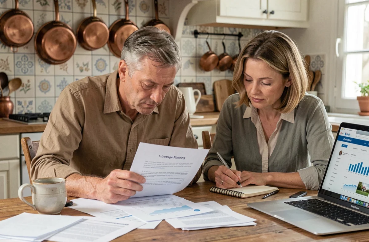 Deux héritiers adultes planifiant la transmission de leur capital suite à un problème d'assurance vie Banque Postale