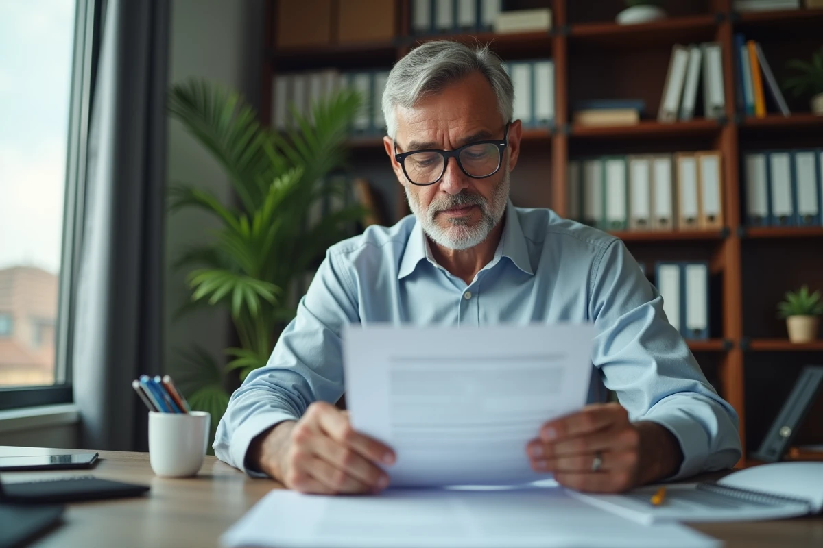 Homme vérifiant une police d