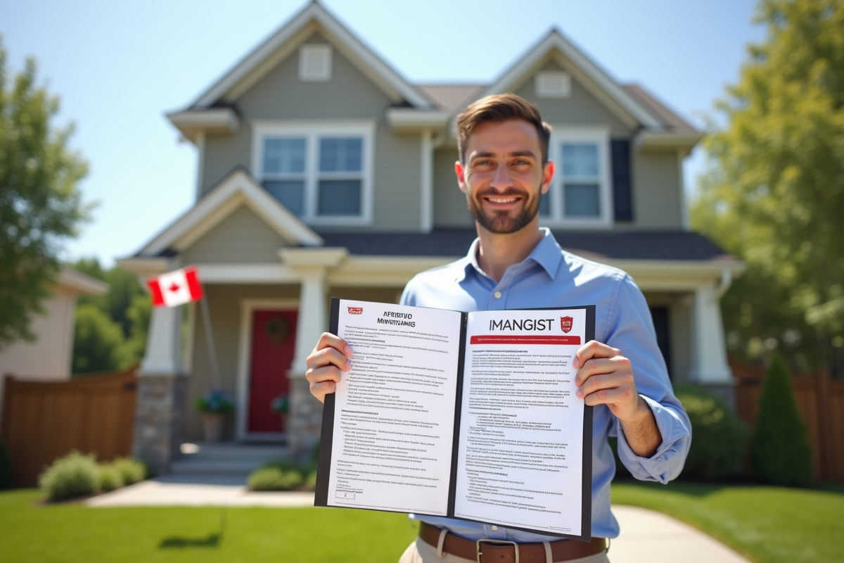 Personne fiere tenant documents de pret immobilier au Canada