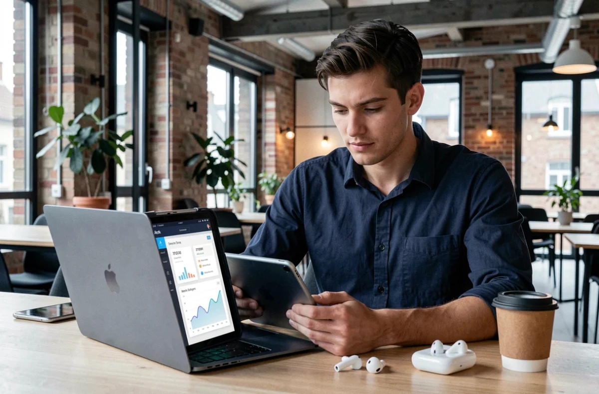 Courtier digital de Reppi dans le Nord gérant des contrats d'assurance sur tablette et ordinateur