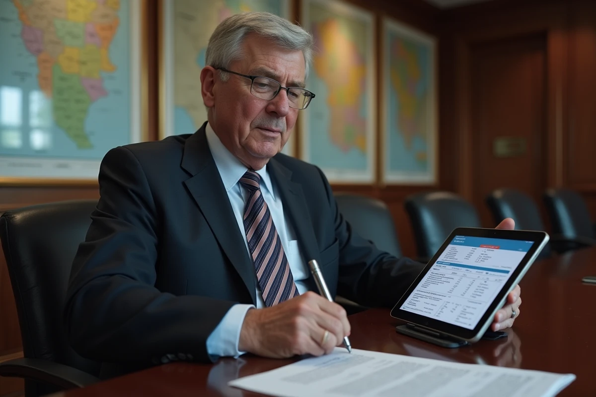 Responsable financier municipal consultant les prêts des collectivités territoriales via la plateforme CDC Net Banque des territoires sur tablette